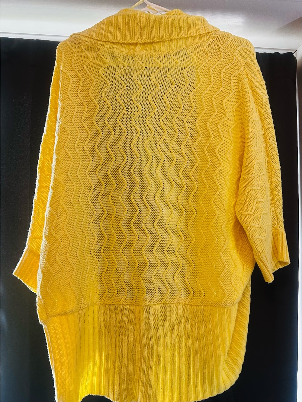 Ambiance Sunny Yellow Open-Front Knit Cardigan - Picture 3 of 4